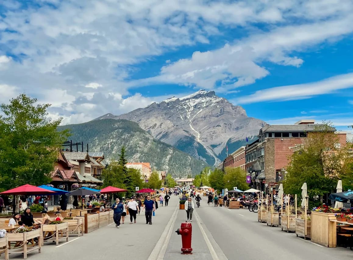 Walkable street in a mountain town
